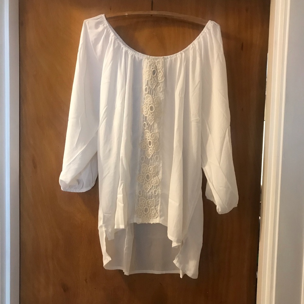 Lace trimmed shirt